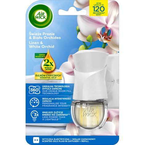 018130 Ensemble de lessive électrique Air Wick Fresh et orchidée blanche