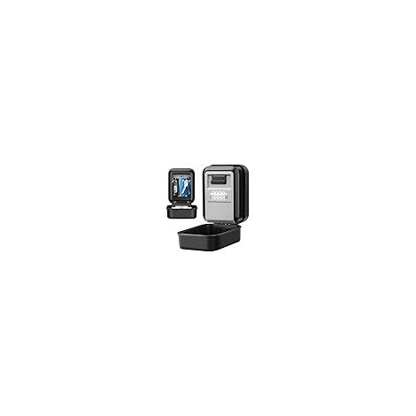Secure Outdoor Key Box [Backlit] Large Wall-Mounted Key Box, 4-Digit Combination Lock, Weatherproof, Robust Key Safe for Home, Garage, Office (Grey) (1/5)