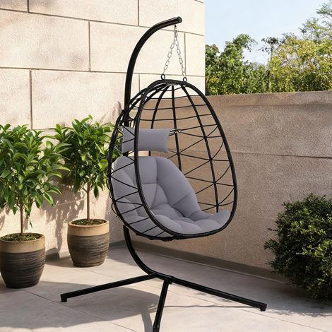 Hamac gris en acero Poliéster 98 x 95 x 198 cm (1/5)