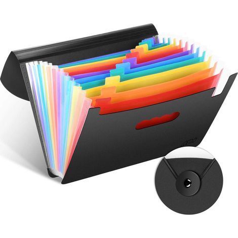 Améliorez votre efficacité grâce à cet organiseur de fichiers extensible, portable et étanche, doté de 12 compartiments pour documents A4. (1/5)