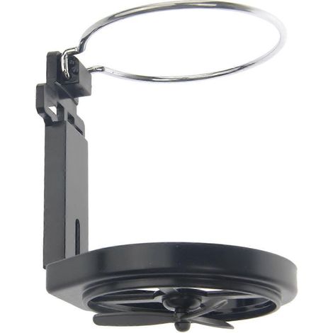 Porte-gobelet/bouteille multifonction pliable pour grille d'aération de voiture/camion avec ventilateur (noir) (1/5)