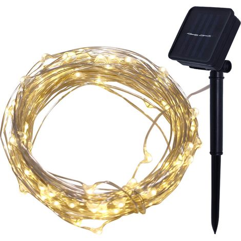 Solar-Lichterkette [40 LEDs, warmweiß, IP43] Lichterkette für den Außenbereich, geeignet für Garten, Terrasse, Hochzeit, Party und saisonale Dekorationen (1/5)