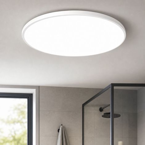 Lámpara de techo LED de 20 W, blanca 6500 K, Ø23 cm, resistente al agua, al polvo y a los insectos, de acrílico/ABS, para baño, cocina y pasillo. (1/4)