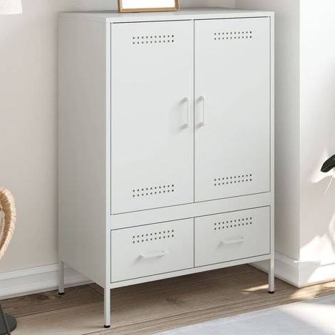 vidaXL Highboard Weiß 68x39x101,5 cm Stahl (1/5)