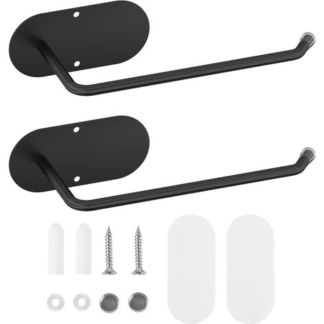 2support de rangement pour couvercles de tasses - Autocollants et perçables -adhésifs ou percés-Base ovale noire (1/5)