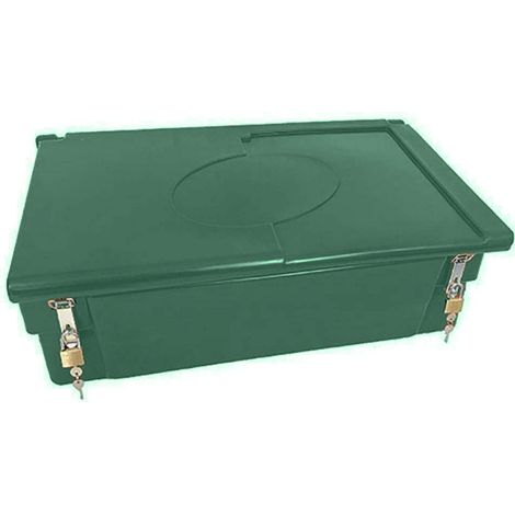 Bac de stockage alimentaire pour animaux 100l avec grenouillères + cadenas - plast'up rotomoulage (1/4)