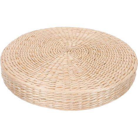 Coussin de Contemplation Rond en Paille Naturelle Tissée Style Japonerie Stable et Facile à Entretenir pour Salle de Yoga et Maison (1/5)