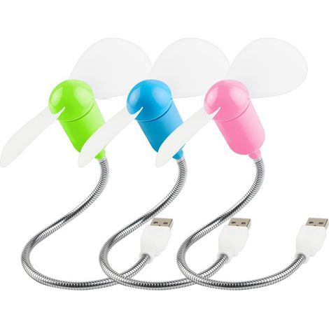 Mini ventola USB a 3 pezzi con collo d'oca - Ventola di raffreddamento portatile - Adatta per PC desktop, laptop, notebook e tablet (1/3)