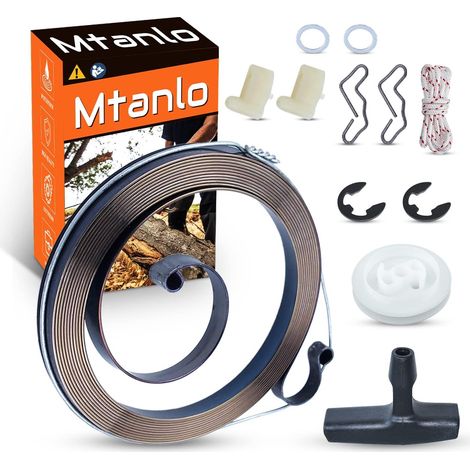 Kit de poulie de démarreur à rappel, ressort, poignée, corde, cliquet pour Stihl MS390 MS290 039, poulie de démarreur à rappel, ressort de rappel, poignée de démarreur, corde de démarreur, e-clip, kit (1/5)