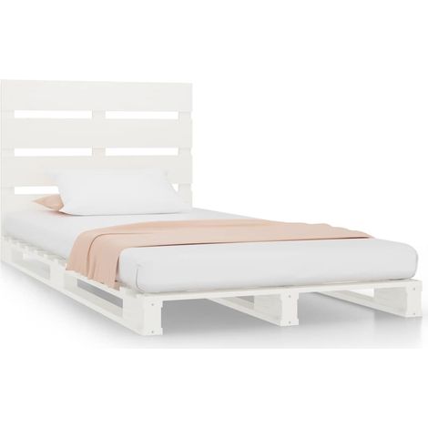 Maison Exclusive - Massivholzbett ohne Matratze Weiß 75x190 cm Ki (1/5)