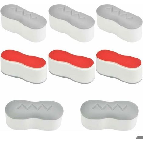 Patins pour Abattant WC - Universel - Rouge - Plastique ABS - TPE - 4.5x2x1.7cm (1/5)