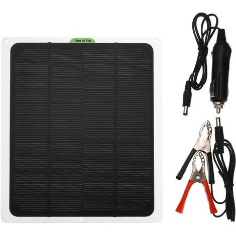 Chargeur Batterie Solaire 12V Portable - Protection Décharge, pour Voiture, Moto, Camping-Car, Stockage Extérieur (1/3)