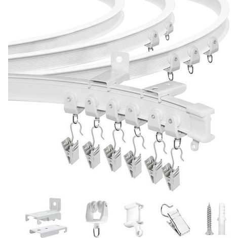 Tringle de rideau - LECOO - 6 mètres - Flexible - Robuste - Blanc (1/5)