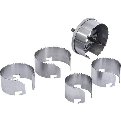 Jeu de Scies-Cloches 60-95 mm - Prof. 35 mm, 5 pcs - Coupe Précise et Polyvalente, Acier HSS - D-Work (1/5)