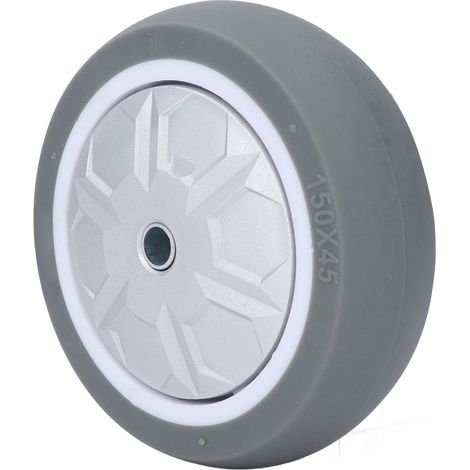 Roulette fixe 6 pouces en caoutchouc TPR résistante à l'usure, silencieuse pour chariot et diable, capacité de charge 260 kg (1/5)