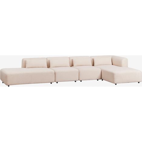 SKLUM 4-teiliges modulares Chaiselongue-Sofa in der rechten Ecke mit Fogler-Chaiselounge                                   