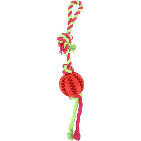 Jouet de dentition puzzle pour chien, résistant aux morsures, friandises d'entraînement pour chien, corde à mâcher et à jouer, rouge (1/5)