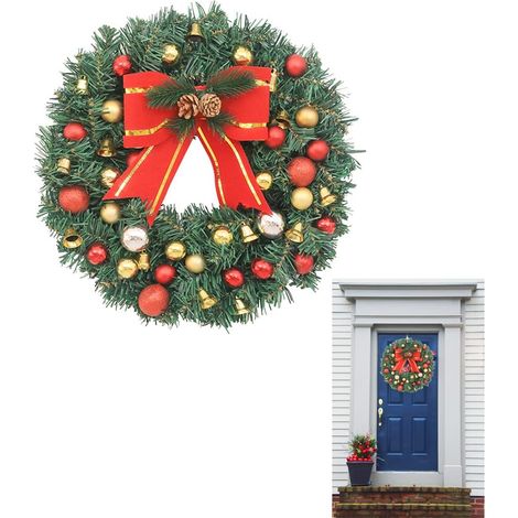 Guirlande De Noël - 30 Cm - Pour Porte Extérieure Intérieure Cheminée - Décoration Festive Artificielle - 1 Pièce