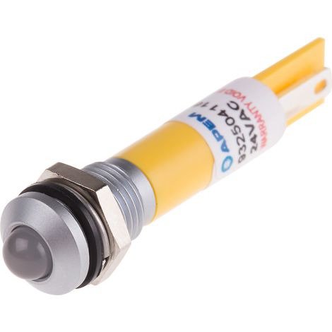 Voyant LED lumineux Jaune RS PRO, dia. 8mm, IP67 ( Prix pour 1 )