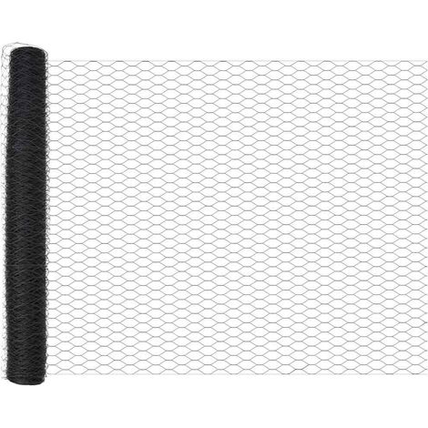 Clôture hexagonale 1,4 x 25 m PVC Gris (1/5)