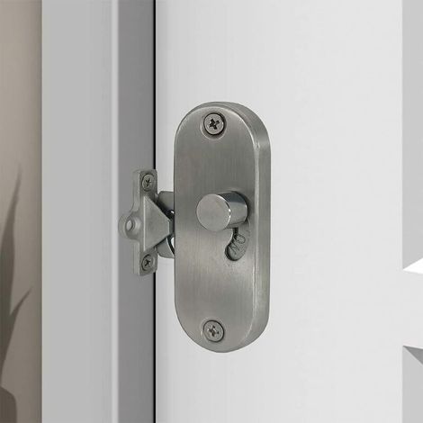 [NIEMALS VERWENDET] Schiebetürschloss 90 Grad Bewegliche Rechtwinklige Türschloss für Innenraum Garagen Scheunen mit Schrauben