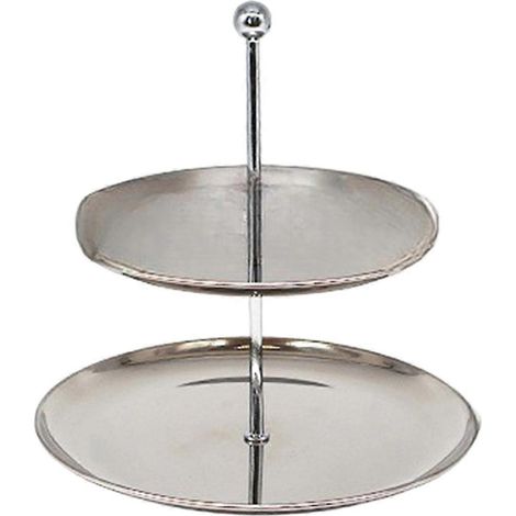 Plateau de rangement en acier inoxydable pour bijoux, clés et gâteaux, présentoir à plusieurs niveaux avec base antidérapante. (1/5)