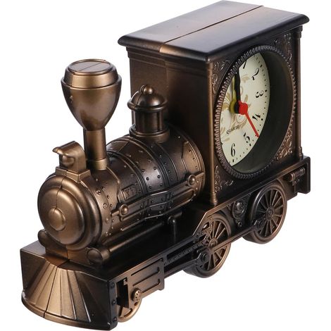 Réveil de Train, Horloge de Bureau Vintage, Or (1/5)
