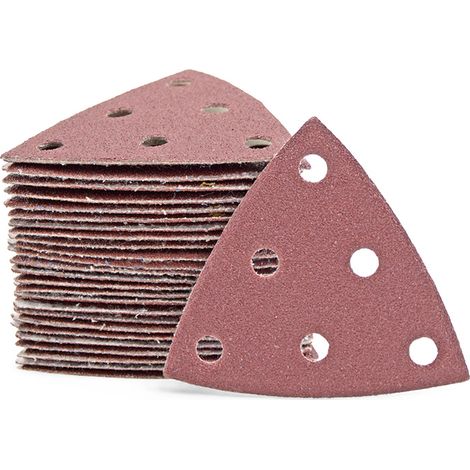MioTools Fox Klett-Schleifblätter, 93 mm, 6-Loch, f. Deltaschleifer, Normalkorund (50 Stk.) K100