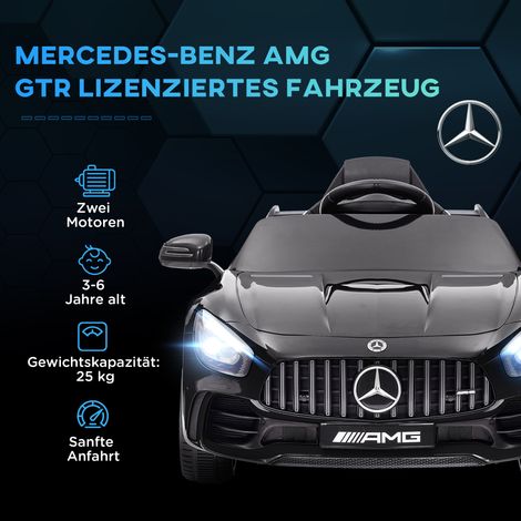 Voiture électrique enfant Mercedes noire 3-5 km/h avec télécommande phares et musique (1/5)