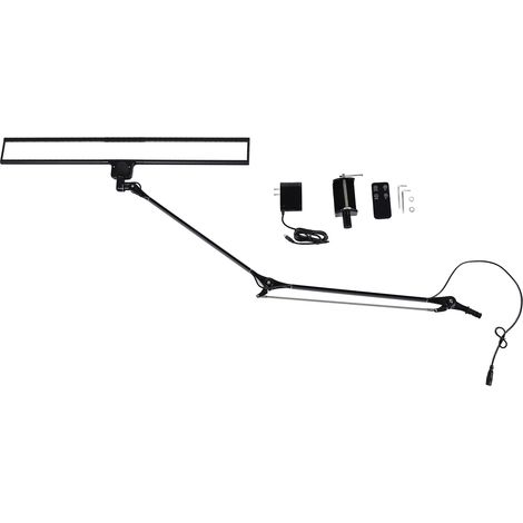 Ortviai Lampe de bureau LED à pince 20 W avec bras articulé en métal, réglable et sans éblouissement pour lecture et bureau (1/5)