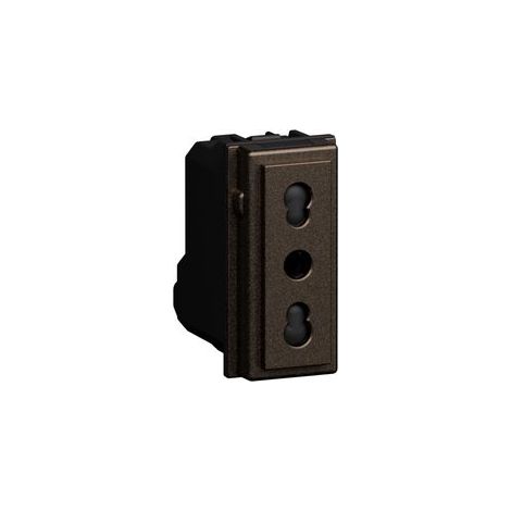 L.Now - Presa 2P+T 10/16A 250V 1 Modulo. Bronze (Bticino Cod. Kb4180)