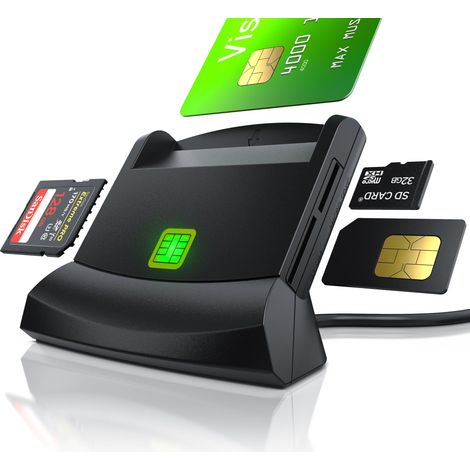CSL USB Chipkartenleser - SmartCard Reader - Cardreader - smart Card Reader - unterstützt Smart Cards und SIM Cards, Sdcard, Micro Sd (1/5)