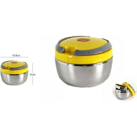 TrAdE Shop Traesio - Portavivande Ermetico 800 Ml Contenitore Inox Abs Contenitore Porta Pranzo -