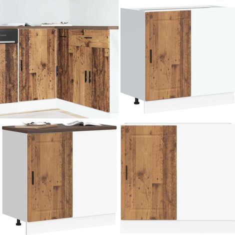 Mueble bajo de cocina porto madera vieja madera reconstituida - Almacenamiento cocina - Madera de ingeniería