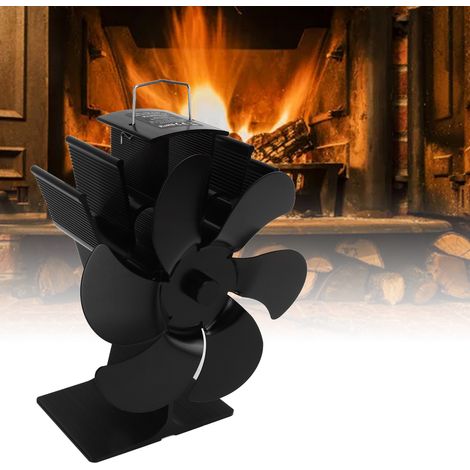 Ventilador para estufa LT3851, 6 aspas, negro – Ventilador termoeléctrico autoarrancable para estufas y chimeneas fabricado en aleación de aluminio. (1/5)