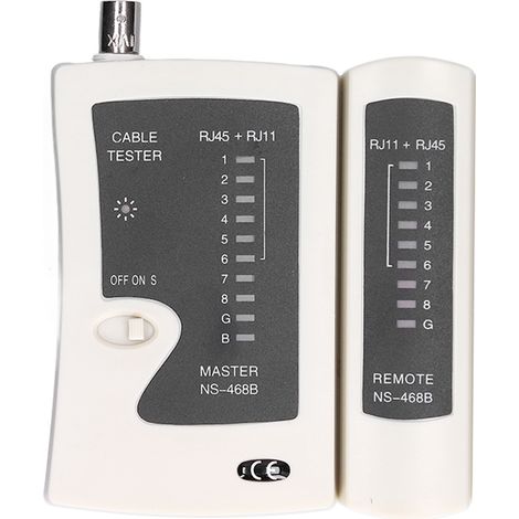 Testeur de câbles réseau NS-468B(1088j), testeur de lignes RJ45/RJ11, conception ergonomique multifonctionnelle, alimentation 9 V CC (1/5)