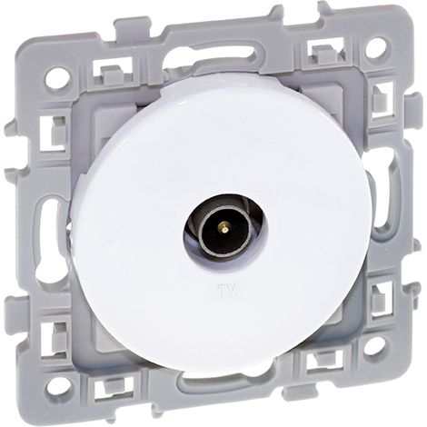 Enchufe de TV simple - 470 a 790 MHz - CUADRADO Blanco - Sin garras