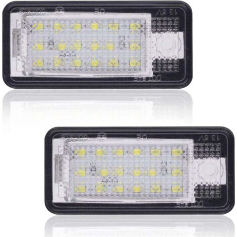 LED-Kennzeichenbeleuchtung, superhell, CanBus-fehlerfrei, 6000K Xenonweiß, 18 SMD-Lampen, 2 Stück für Audi A3 S3 A4 S4 A6 S6 C6 A8 S8 Q7 RS4 RS6 (1/4)