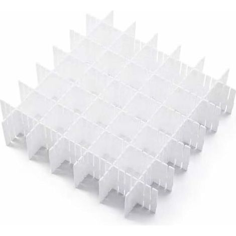 DIY Adjustable Drawer Organizer with Plastic Storage System Set of 12 (32.4 x 7 cm) White (1/5)