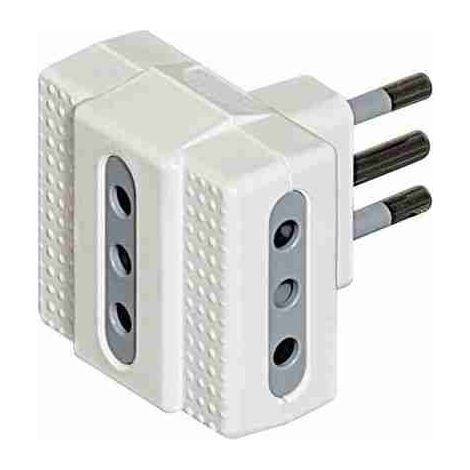 Adaptador BTIS3603D TRIS - 3 tomas de 10 A y enchufe de 10 A - blanco (en blíster)