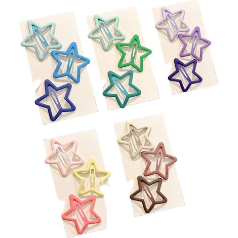 Pinces A Cheveux - Para Niñas Desde 3 Años - Sin BPA - Motivo Estrella - 15 Unidades (1/5)