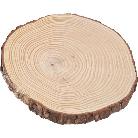Rondelles de Bois Naturel avec Écorce, Tranches Brutes pour Décoration Murale, 22.5x23cm (1/5)
