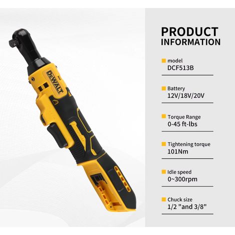 DEWALT DCF513 Cliquet à angle droit sans fil sans balais 20V, variateur de vitesse, éclairage LED, clé dynamométrique outil électrique (1/5)