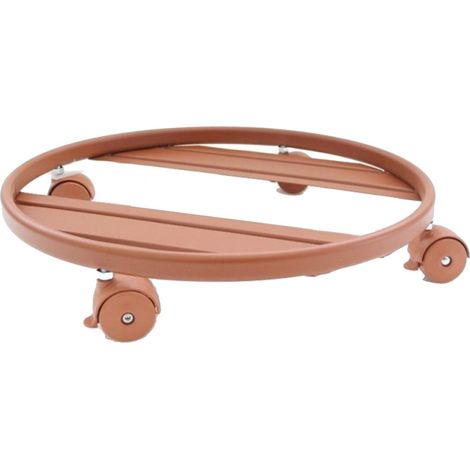 Sottovaso a carrello tondo con ruote bidirezionali e freni in acciaio 29 cm (1/3)