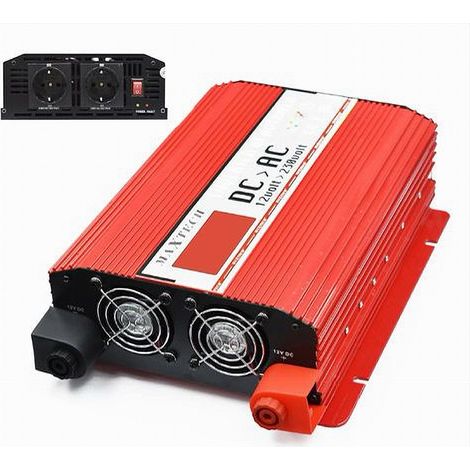 Trade Shop - Wechselrichter 12V auf 230V Spannung 1000W Wohnmobil Auto Maxtech HB1000-12V - (1/2)