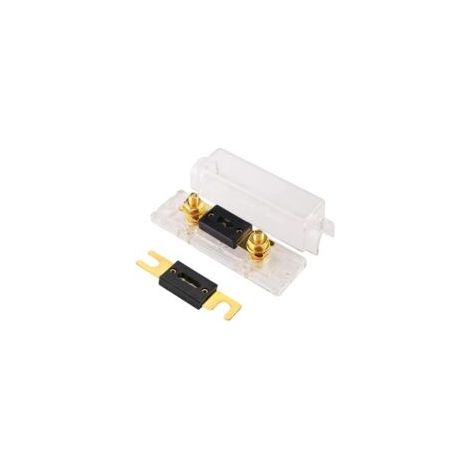 Portafusibles ANL de 100 A, fusible de lámina dorada ANL de 100 A, protección de seguridad para audio automotriz, chapado para calibre 0 2 4 - Crezuo
