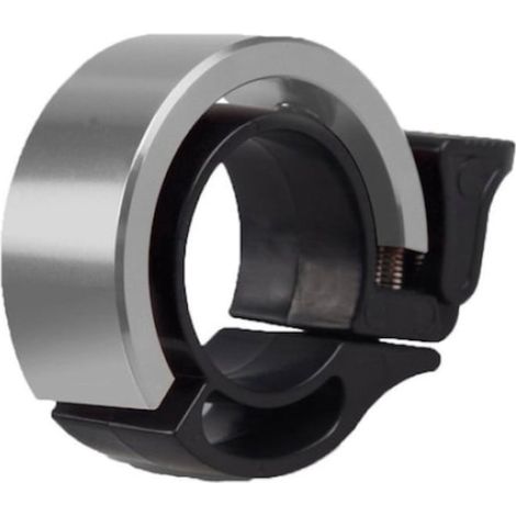 Set di 2 campanelli per bicicletta, in alluminio, 90 dB, argento/nero (1/3)