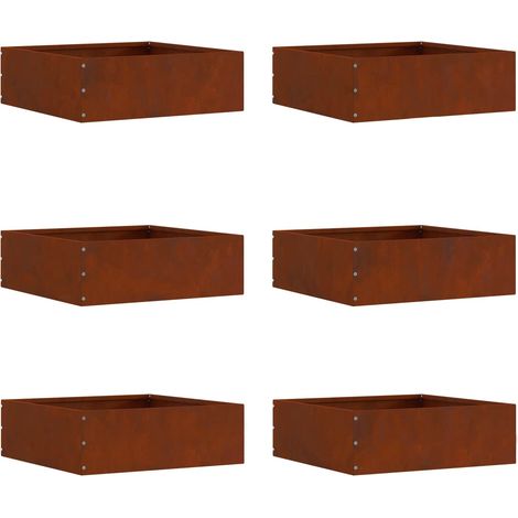 Bordure de Pelouse 6 pcs Rouillé 40 x 40 x 13 cm (1/5)