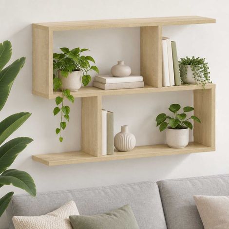 vidaXL Étagère Murale Chêne Sonoma 72 x 17 x 55.5 cm Bois d'ingénierie (1/5)