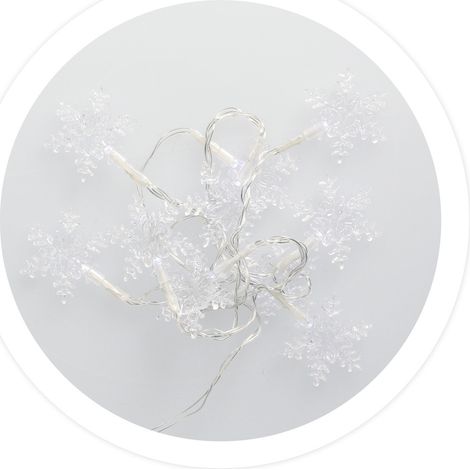 Copos de nieve LED transparentes 1,35M Luz fría (1/3)